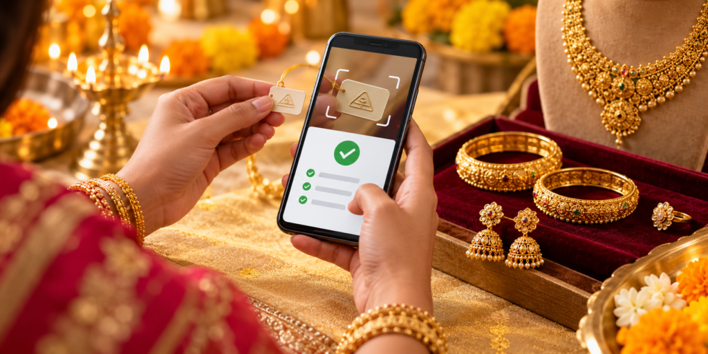 Gold jewellery hallmark and HUID check through the BIS Care app